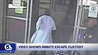 Video shows inmate escape corrections officer at busy hospital