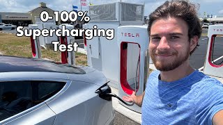 0-100% Supercharging Test With My 2018 Tesla Model 3 Long Range