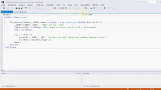 VB: One Dimensional Array