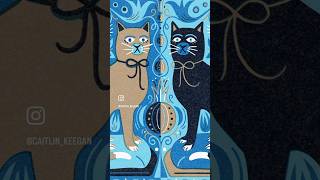 Staffordshire Cats Risograph Print