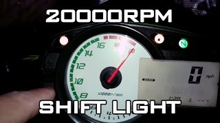How to adjust your shift light indicator on a 2010 ZX6R Performance Edition