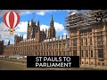 London Walk St Paul's Cathedral to Houses of Parliament (via Southbank) [4K]