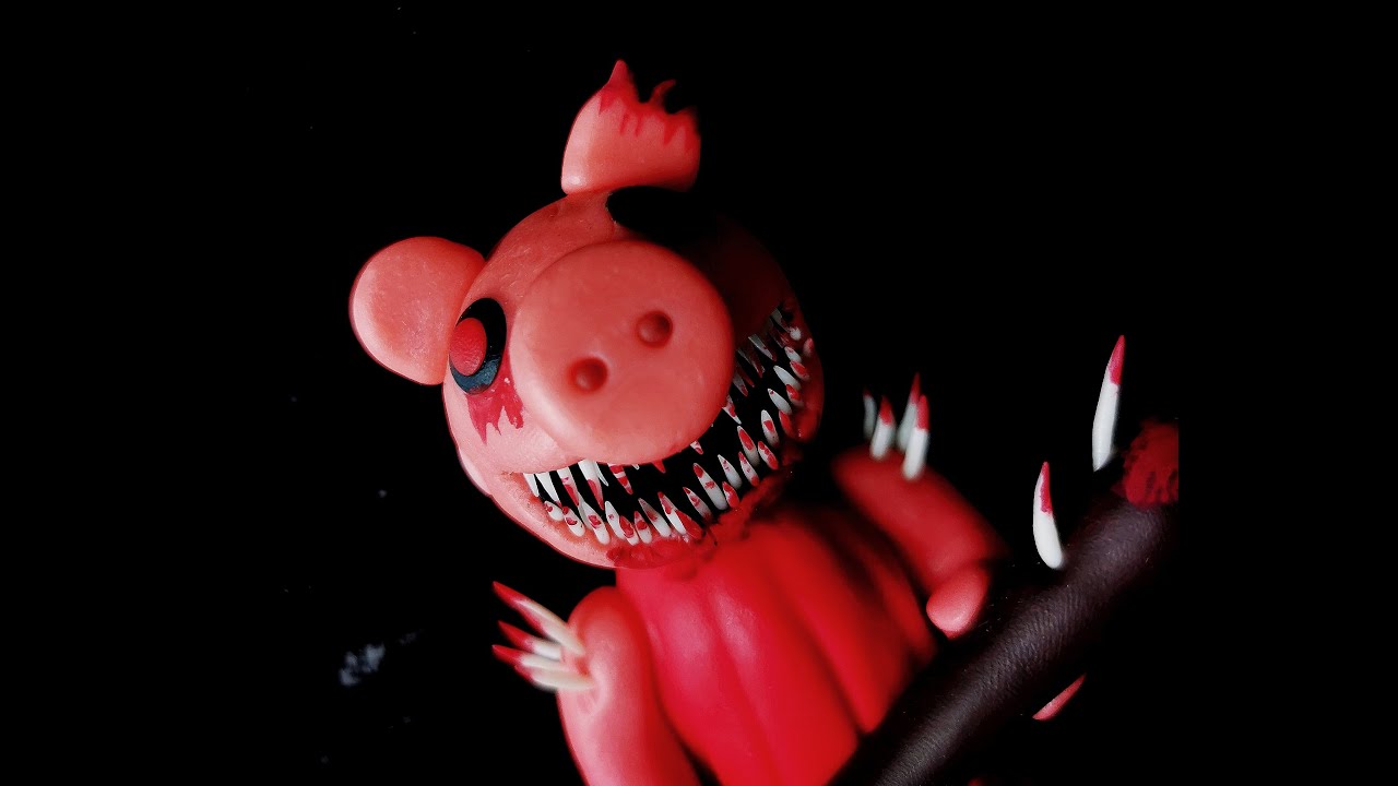 Piggy & Piggy.exe Creepypasta Sculpture🐷🐷🐷Roblox Piggy🖤Polymer Clay Tutorial★Creatures Rose Clay★