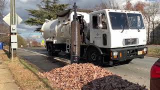 Arlington County CCC Leaf Vacuum Truck Packing Piles