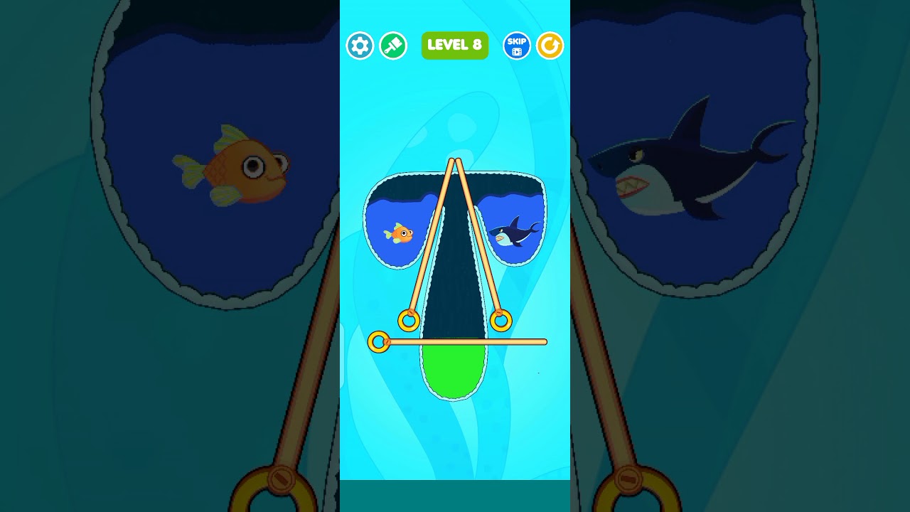 save the fish Level 8 - mobile game/fishdom 