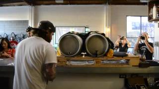 Sean Doolittle Taps a Cask at Fieldwork Brewing