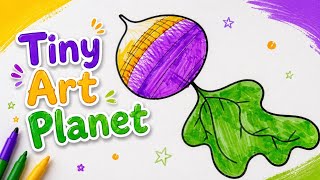 Easy Turnip Drawing 🥬 | Cute Vegetable Coloring for Kids 🎨 | Tiny Art Planet