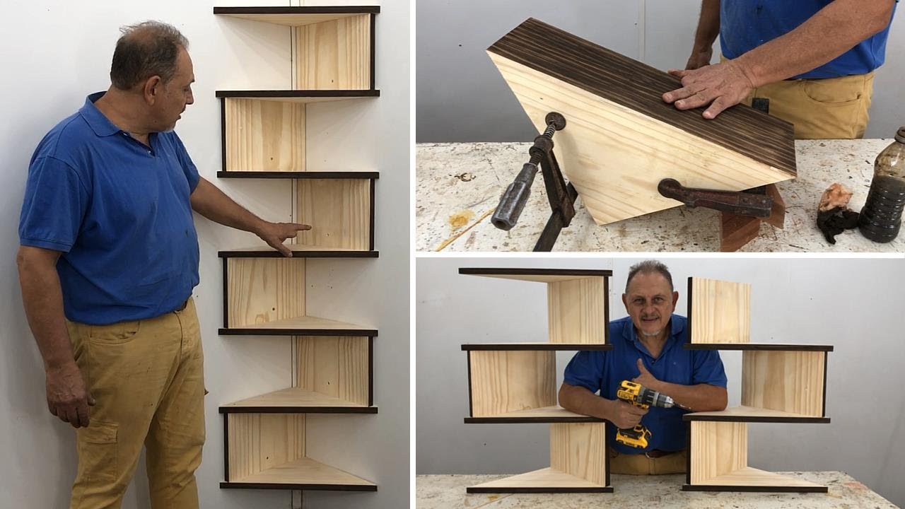 REPISA ESQUINERA FLOTANTE DE MADERA PASO A PASO FÁCIL DE HACER YouTube