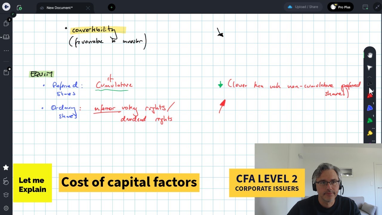 Cost of capital factors (for the CFA Level 2 exam)