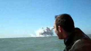 Navy clearance divers blow up huge sea mine 2.