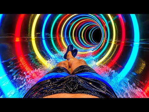 Into the Neon Black Hole 🌈💦 | Oasis Waterpark Alaçatı 🇹🇷