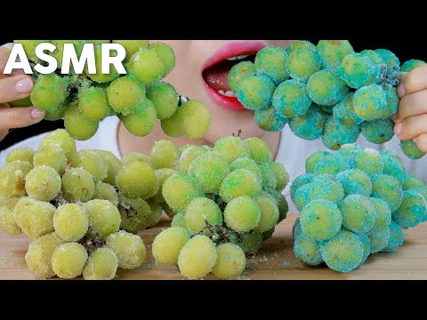 ASMR Frozen Jello Grapes Eating Sounds | 얼린 젤로 포도 먹방 | MINEE EATS