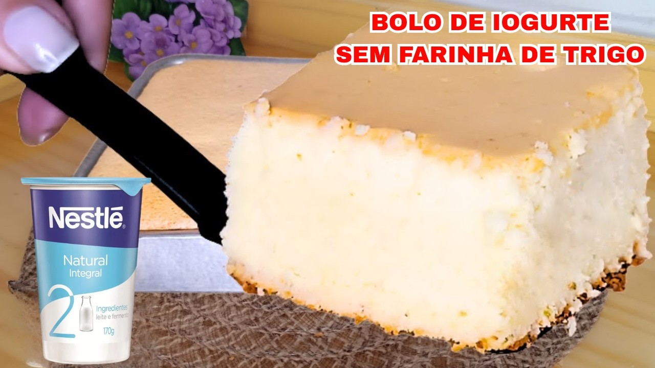 BOLO DE IOGURTE SEM FARINHA DE TRIGO - FOFO E FÁCIL DE FAZER!