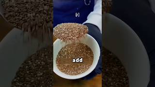 Add chia seeds to hot water…