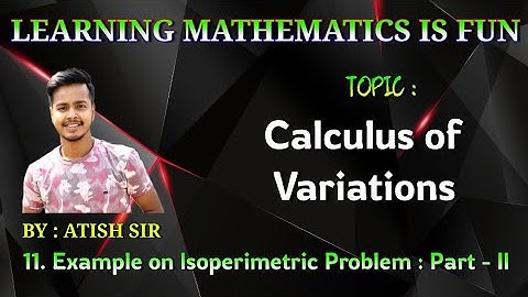 #2 Example on Isoparametric Problem #Calculus of Variations