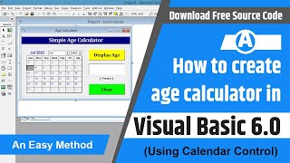 How to create age calculator in visual basic 6.0 | Age calculator with calendar control screenshot 1