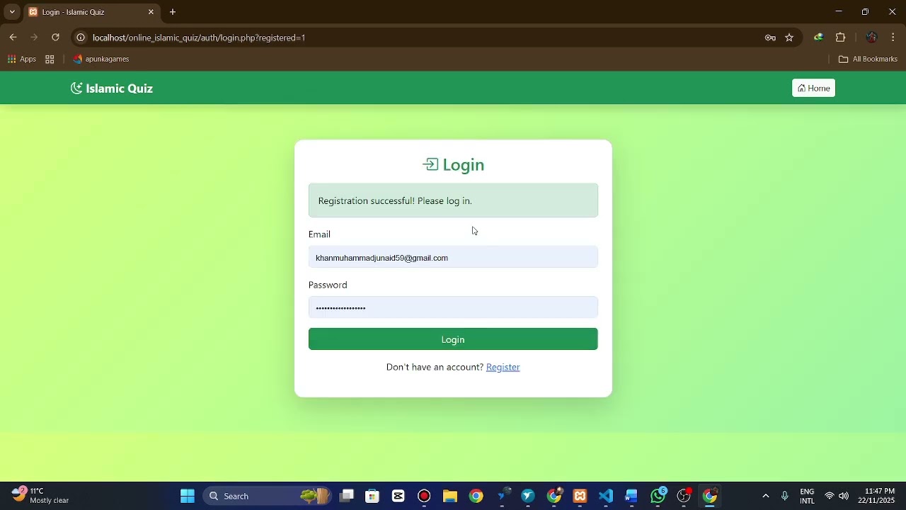 Online Islamic Quiz website made in only 2 days but cooperating with sleep 