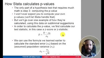 Lecture 7, Part 3 (of 3) - Hypothesis Tests
