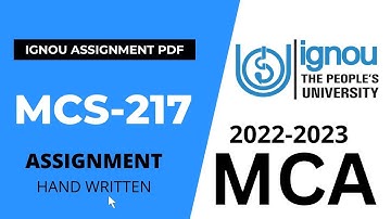 MCS 217 Solved HAND Written Assignment MCA 1st Semester 2022-2023  IGNOU