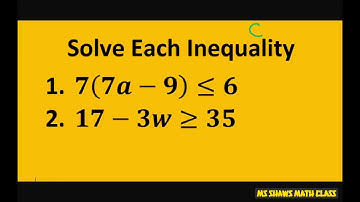 Solve and graph inequality 7(7a -9) less than equal to 6. Algebra 2