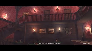 Low Res WIP: "Lighting Test, Saloon Interior" (Redshift Render, 2K, SDR)