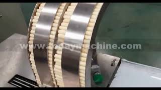 Automated Packaging Machine Nougat Bar Egg Roll Aligner Feeder Flowpack Machine