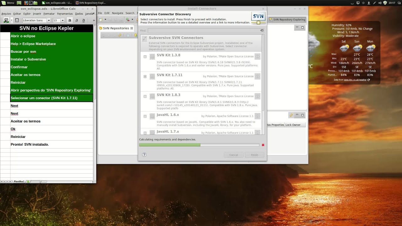 Instalação do plugin Subversive no Eclipse Kepler - YouTube