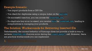 Handling Duplicate Key Errors in Pymongo While Retrieving Inserted IDs