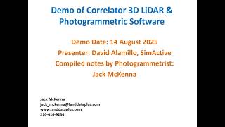 Correlator3D LiDAR and Photogrammetry