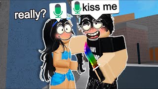 THIRSTY Guy Tries To DATE Her In Roblox MM2 VOICE CHAT