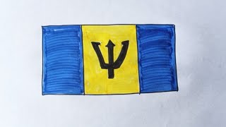 How to draw Barbados Flag 