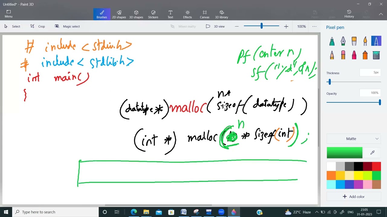 dynamic memory allocation