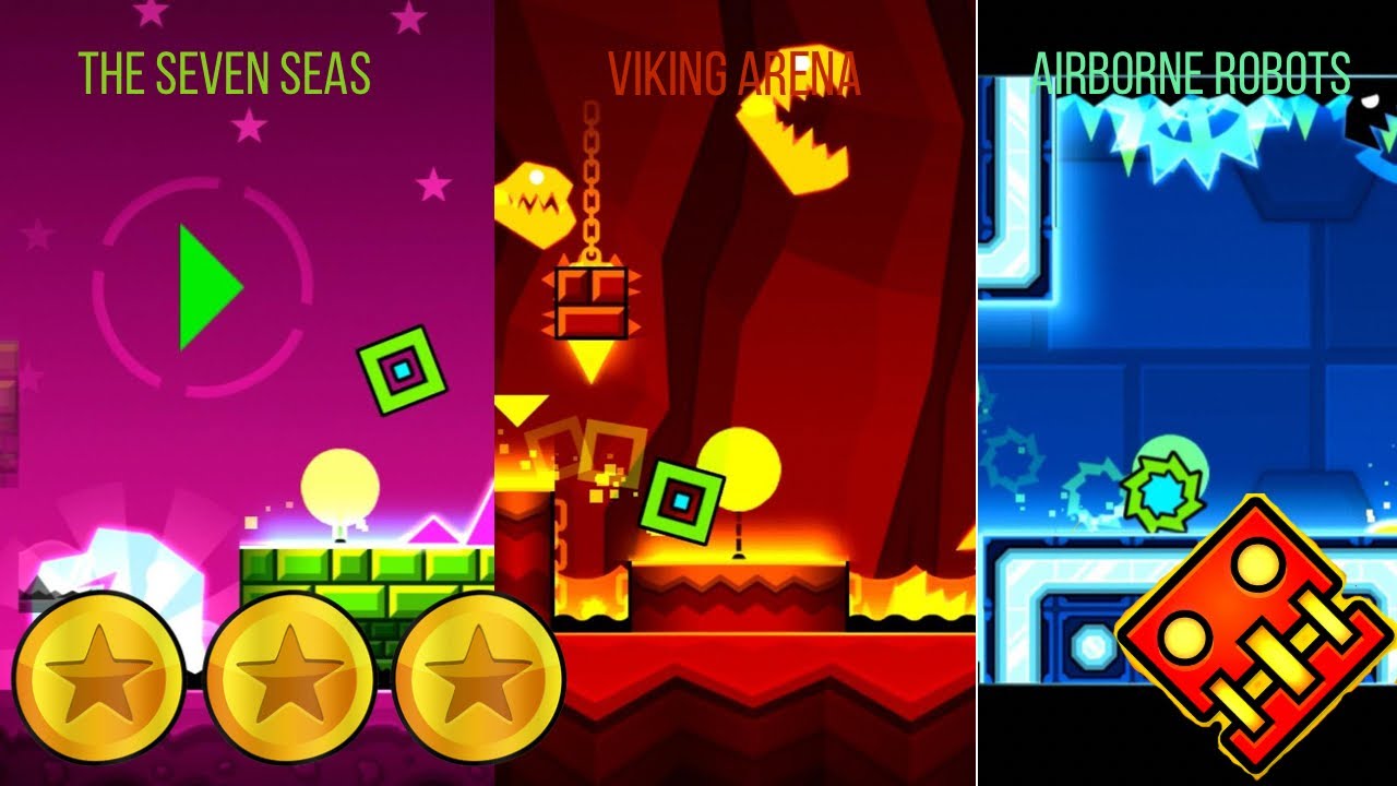 Geometry Dash Meltdown All Levels + [All Coins] - YouTube