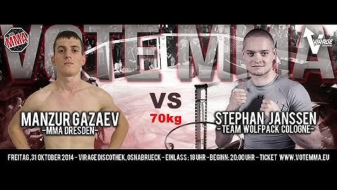 VoteMMA 2 -70 kg Ref GoPro Video:  Manzur Gazaev   vs Stephan Janssen