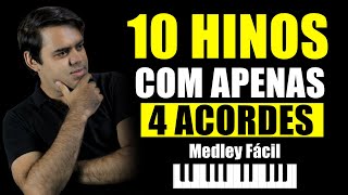 Video thumbnail of "SÓ 4 ACORDES TOCANDO 10 MUSICAS NO TECLADO"