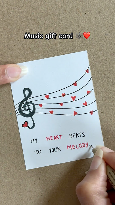 Diy Music gift card idea / My heart beats to your melody quote 🎼❤️ #love #trending #shorts #viral