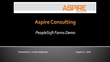 PeopleSoft Forms Demo