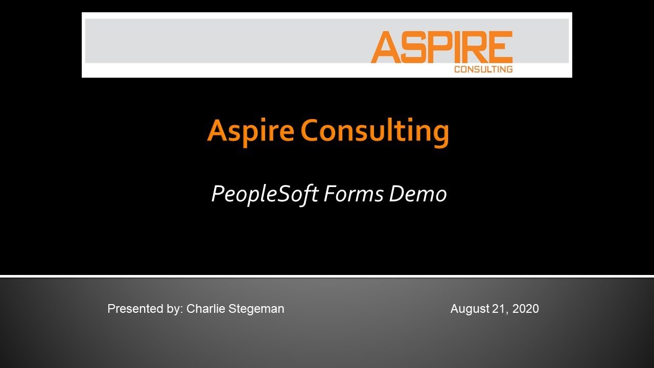 PeopleSoft Forms Demo