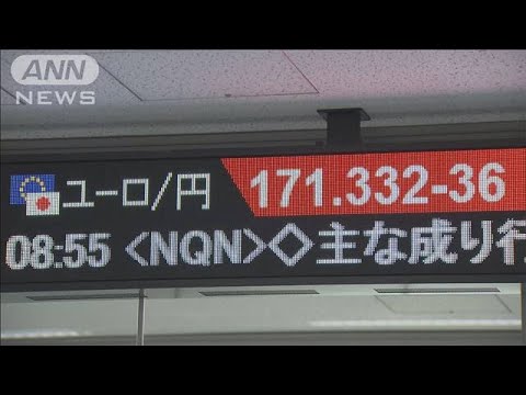 円相場　ドル以外の通貨でも下落　1ユーロ＝171円台で最安値圏(2024年6月25日)