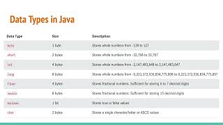 Introduction to Basic Data Types Java