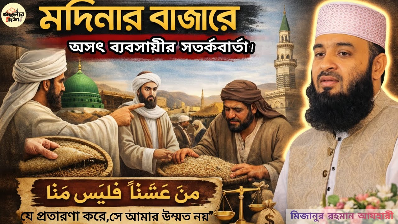 মদিনার বাজারে রাসুল ﷺ এর হৃদয় কাঁপানো সতর্কবার্তা মিজানুর রহমান আজহারী, আলোর দিশা।