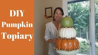 DIY Pumpkin Topiary // Front Porch Decor