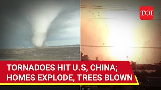 On Cam: Tornado Fury Rips Homes, Wreaks Havoc In U.S And China; Several Dead I Watch