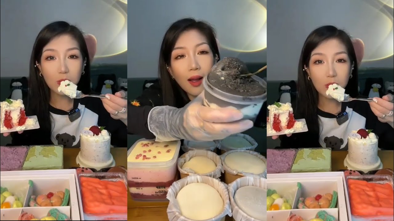 Dessert Mukbang ASMR 🍰 | Mini Cakes,Mochi, Macarons & Creamy Desserts