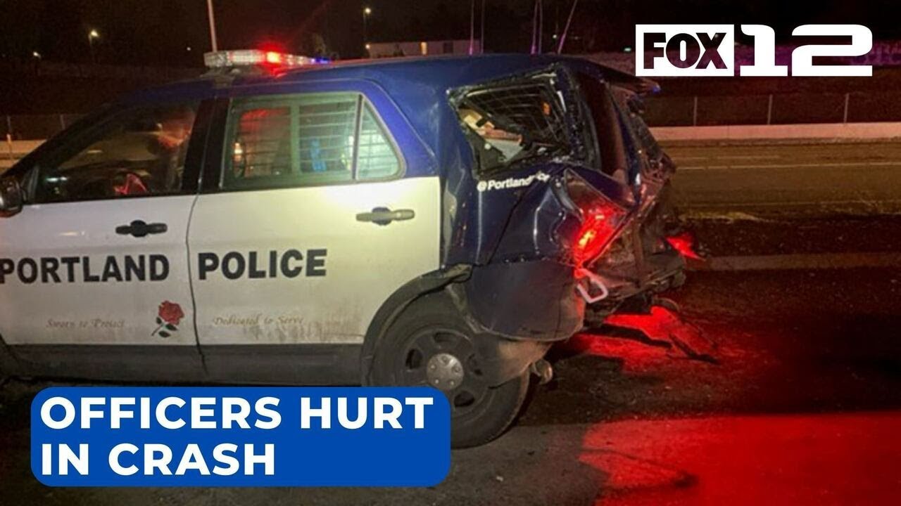2 Portland police officers, driver hospitalized after crash on I-205 ...
