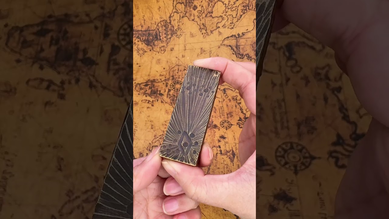 Vintage Brass Side Slip Meteor Engraved EDC Pocket Lighter