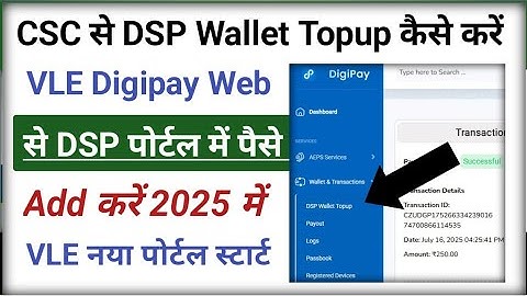 CSC से DSP Wallet Topup कैसे करे l CSC Digipay Web से DSP पोर्टल पैसा Add करें l CSC New Update 2025
