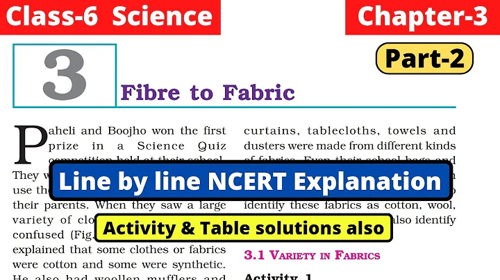 Class 6 Science Chapter 3 Fibre to Fabric NCERT Explanation | Some plant fibres | Part 2