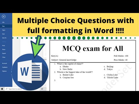 Video How to Make Multiple Choice Questions in word 2016 in... - YouTube