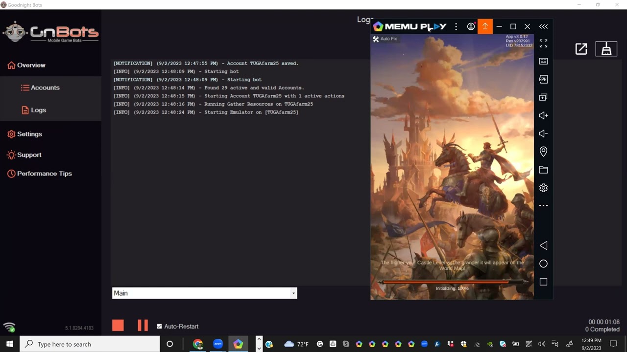 GNBots Iron Elite gathering error